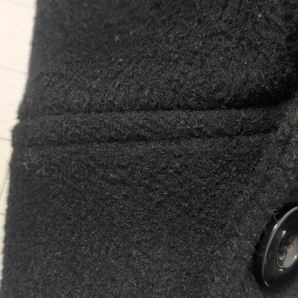 & Other Stories Jacket Size XSmall Black Wool Blend Belted Mid Hip Length Button - Picture 9 of 16